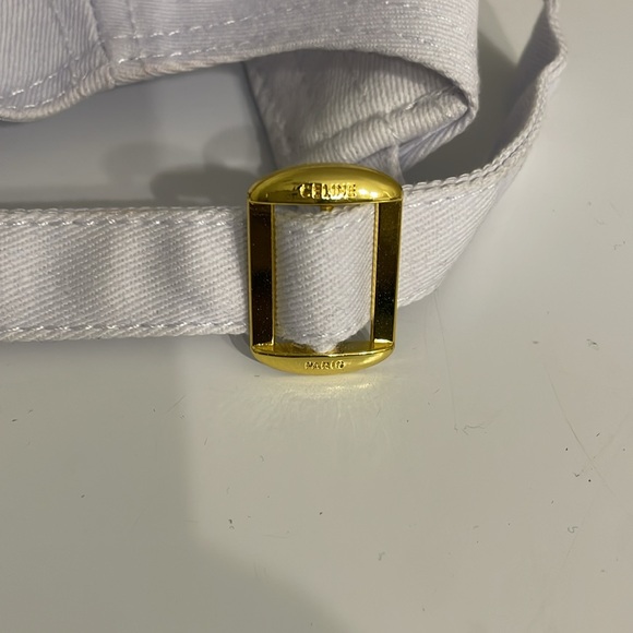 Celine Paris White Logo Adjustable Baseball Cap Hat - Picture 6 of 8